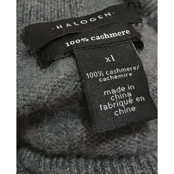 Halogen womens xlarge 100% cashmere turtleneck sweater gray - Picture 7 of 10